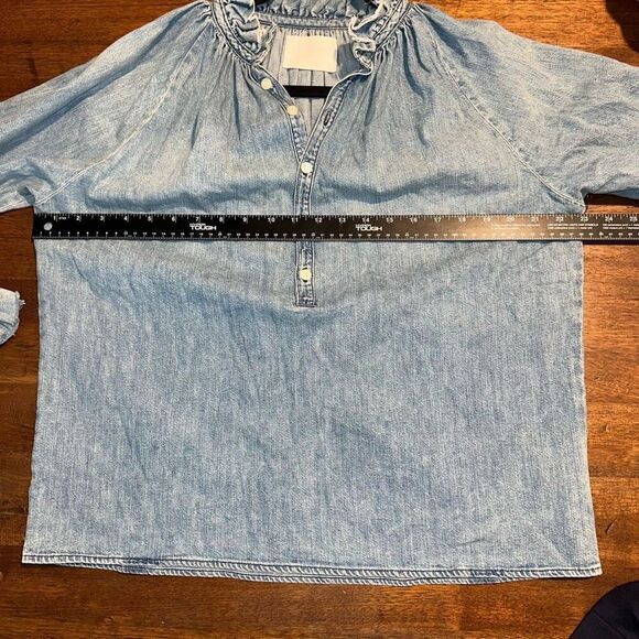 Citizens of Humanity Iris Denim Long Sleeves Blouse - Picture 10 of 11